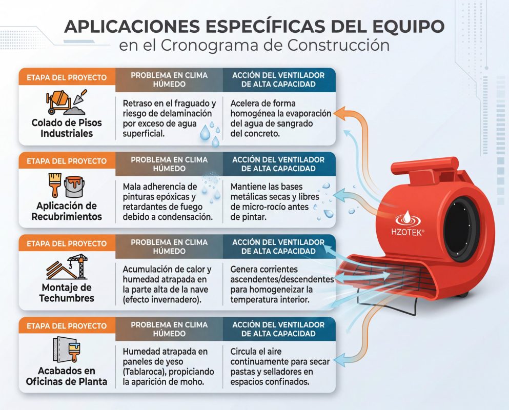 Climatización en la Construcción de Naves Industriales: La Importancia de la Ventilación de Alta Capacidad en Climas Húmedos