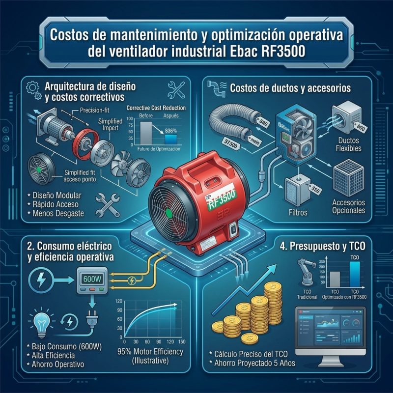 Costos de mantenimiento y optimización operativa del ventilador industrial Ebac RF3500: Una guía técnica y financiera